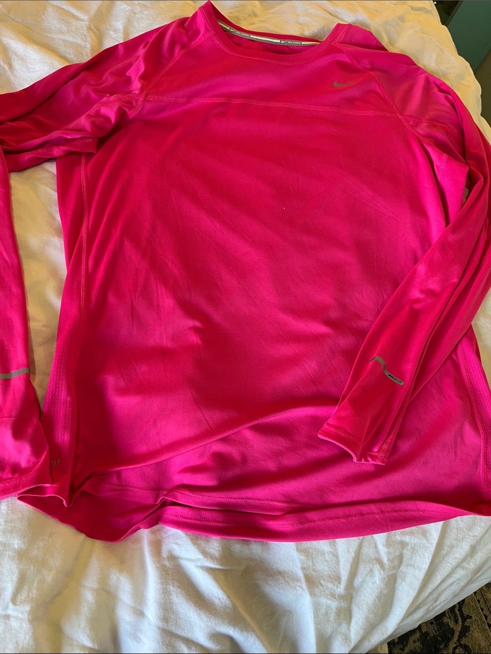 🤑.  Nike Hot Pink Long Sleeve Performance Running Top